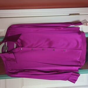 Bill Burns Silk Fushia Button Down Women's 4